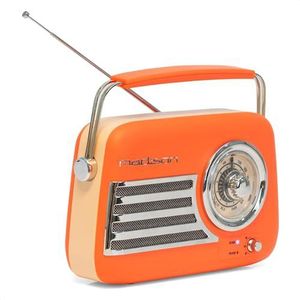 Madison - FREESOUND-VR40OR-MAT - 30W Vintage Lange Batterij Radio - Bluetooth, USB & FM - Mat Oranje - Vintage, Nostalgisch, Retro