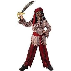 RUBIES - Officieel HALLOWEEN kinderkostuum - piratenpak met lange mouwen, sjaal en masker - kindermaat naar keuze - Halloween-kostuum voor tieners