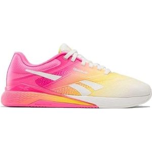 Reebok Nano X5 sneakers voor dames, Chalk/Atomic PINK/GOLDEN Haze, 38,5 EU, Chalk Atomic Pink Golden Haze, 38.5 EU