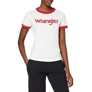 Wrangler Dames Ringer T-shirt, Ivoor (offwhite 202), S
