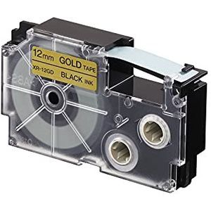CASIO EZ-label Printer XR-12GD1 zelfklevende tape 12 mm x 8,0 m zwart op goud