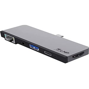LMP USB-C Tablet Dock Pro 5-poorts USB-C 4K 5-poorts Tablet Dock voor iPad Pro, HDMI 2.0, USB 3.0, USB-C (PD), Gigabit Ethernet, 3,5 mm audio, Space Grey