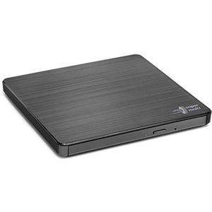 Hitachi-LG GP60 externe dvd-station, slanke draagbare dvd-brander/schrijver/speler voor laptop, Windows en Mac OS compatibel, USB 2.0, 8x lees-/schrijfsnelheid - zwart