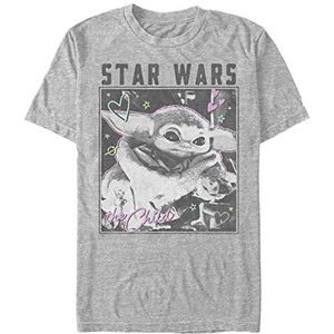 Star Wars Unisex Doodle Foto Organic T-shirt met korte mouwen, grijs, gemêleerd, M
