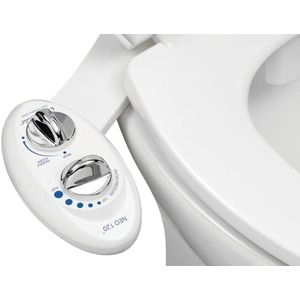 Luxe bidet Neo 120 Mechanisch bidet met wc-aansluiting, dubbel mondstuk, zelfreinigend, warm en koud water, wit