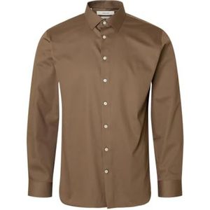 Slhslim-Performance Shirt Ls Noos, chocolade chip, L