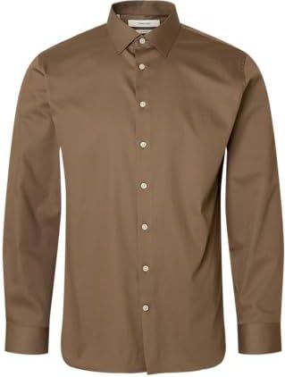 Slhslim-Performance Shirt Ls Noos, chocolade chip, L