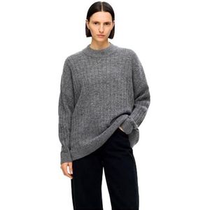 SELECTED FEMME Vrouwelijke pullover loose fit wolmix, Medium grijs (grey melange), L