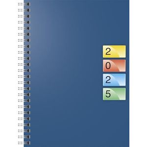 BRUNNEN Agenda DATAline, model 796 40 (2025), 2 pagina's = 1 week, A5, 128 pagina's, kartonnen omslag, blauw
