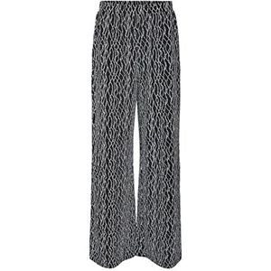 VERO MODA Vmkanz Hw Wide Pant JRS TLL broek voor dames, zwart/detail: zilver Lurex, XS Tall