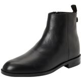 BOSS - Leren Enkellaarsjes - Zwart - Met Rits Opzij