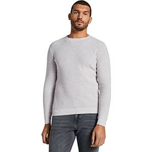 TOM TAILOR Uomini gebreide trui met zijde 1023149, 14341 - Light Medium Grey Melange, XXL
