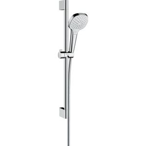 hansgrohe Croma Select E doucheset Unica'Croma Vario EcoSmart 9 l/min met Unica'Croma stang 65 cm, wit/chroom, 26583400