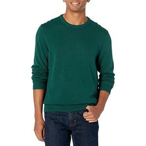 Amazon Essentials Men's Trui met ronde hals (verkrijgbaar in grote en lange maten), Donkergroen, XS