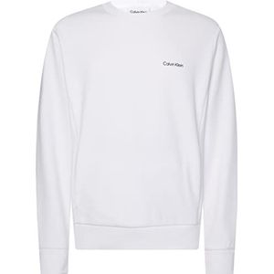 Calvin Klein Heren Micro Logo Repreve Sweatshirt Zwaargewicht Breien, Helder Wit, XXL