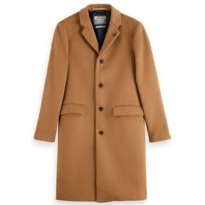 Classic Wool Blend Overcoat, Camel 0619, XXL