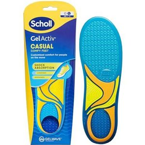 Scholl GelActiv Casual inlegzolen voor heren, de hele dag comfortabele voeten, traagschuimdemping en GelWave-technologie, maat 34-40