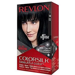 Revlon Colorsilk mooie kleur permanente haarkleur met 3D en keratin geltechnologie, verven met 100 % dekking van wit haar, 10 zwart