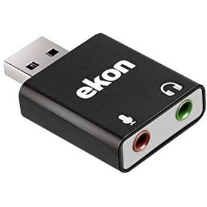 ekon USB-A AUX adapter splitter 2 x 3,5 mm jack plug voor TV, Smart TV, laptop, HUB