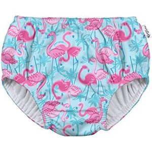 i play.® by Green Sprouts Reusable, Eco Pull-up Swim Diaper, UPF 50+, 24 mo, Aqua Palm Flamingo's, print, gepatenteerd design, standaard 100 gecertificeerd door Oeko-Tex®-gecertificeerd