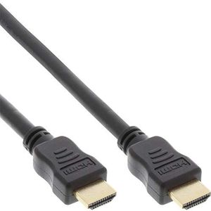 InLine® HiD HDMI-kabel, HDMI-High Speed met Ethernet, Premium, 4K2K, stekker/stekker, zwart/goud, 20m