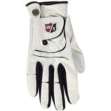 Wilson Staff golfhandschoenen voor heren, Grip Plus, diverse materialen, maat: L, rechtshandig, wit, WGJA00690L