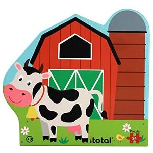 ITOTAL-XL2355 I-Total Drol, puzzelverpakking, contouren, geschikt voor kinderen vanaf 3 jaar, 24 delen (boerderij), kleur, norm IDR-XL2355