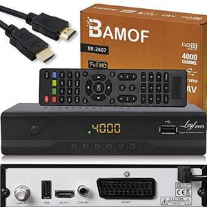 Bamof BE-2607 Digitale satellietontvanger - (HDTV, DVB-S/S2, HDMI, SCART, 2X USB 2.0, Full HD 1080p) [voorgeprogrammeerd voor Astra Hotbird Tursat] [energieklasse A+++]