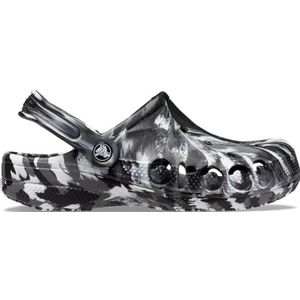 Crocs Baya Marmerd Tie Dye klomp, Zwart/Wit, 38/39 EU