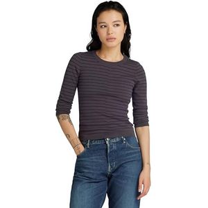 G-STAR RAW Broken Stripe lt Wt Jumper 3 SL, Meerkleurig (Grey Asphalt Htr/Salute Stripe D24491-d563-g412), XS