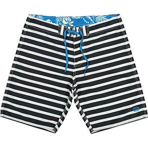 Panareha Heren Boardshorts van Gerecycled Polyester SANUR Zwart, Wit (46)