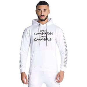 Gianni Kavanagh white script hoodie heren, Wit, XL