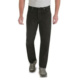 Wrangler Men's Big Rugged Wear Relaxed Fit Jean, Overdyed Zwart, 50x30