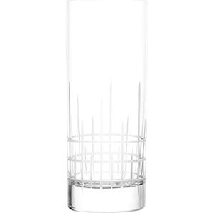Stölzle Lausitz Longdrink glazen I New York Bar Manhattan 405 ml I 6-delige set I briljant kristalglas met mat decoratief geslepen I stoot- en vaatwasmachinebestendig