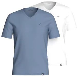 Kaporal, T-shirt, model cadeau, heren, White Stone Wash, 2XL; slim fit, korte mouwen, V-hals, White Stone Wash, XXL