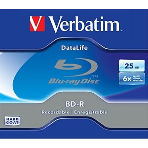Verbatim DataLife BD-R Blu-Ray Discs 25GB 1st - Lege Blu-Ray 120mm, 25GB, 6X, Sieradendoos