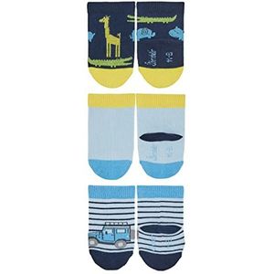 Sterntaler Babysokken voor jongens, verpakking van 3 stuks, jungle, marineblauw, 16