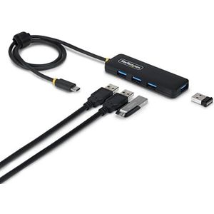 StarTech.com 4-Port USB-C Hub, 5Gbps, Bus Powered, USB-C naar 4x USB-A Mini USB Hub, Lange 61cm Host Kabel, 70% PCR Kunststof