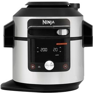 Ninja Foodi MAX Multicooker met SmartLid, 14 Kookfuncties in 1, 7,5L, 14-in-1 Multicooker, Snelkoken, Airfryen, Slow Cooking, Grillen en Meer Inclusief Digitale Meter, Roestvrij Staal, OL750EU