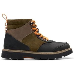 Clarks Premium Lorcam Hike O Fashion Boot voor jongens, Kaki Combi, 13 UK