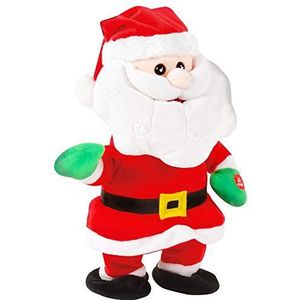 DODO D'AMOUR - Kerstman in bewegend pluche - Zingend en Dansend - 191283 - Rood - Knuffel - Batterijen Inbegrepen - Speelgoed voor Kinderen - Cadeau - 30 cm x 19 cm - Vanaf 3 jaar.