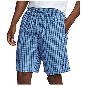 Nautica Men's Woven Plaid Short, French Blue, Medium