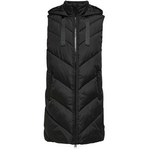 ONLY Dames JDYSKYLAR Padded Hood Waistcoat OTW NOOS gewatteerd vest, zwart/detail:zwart, XXS