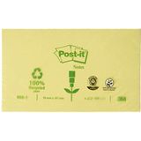 Post-it 655 notitieblok gerecycled papier, 100 vellen, geel