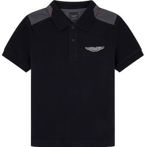 Hackett London Jongens Am Col Block poloshirt, Zwart (zwart), 5 jaar