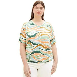 TOM TAILOR Dames T-shirt 1035935, 31122 - Colorful Wavy Design, 50 Grote maten