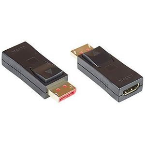 Good Connections® DisplayPort 1.4 naar HDMI 2.0 Adapter - DP-stekker naar HDMI-aansluiting - 4K2K / UHD - vergrendelingsbeveiliging, 24K vergulde contacten - slank ontwerp - zwart