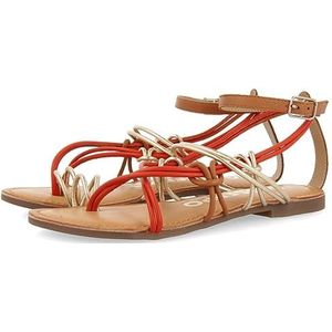 GIOSEPPO Platte sandalen met oranje bandjes voor dames, Oranje, 40 EU