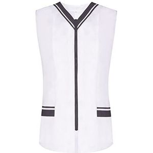 MISEMIYA - Werkkleding vrouw zonder mouwen wit/zwart uniform klinisch ziekenhuis reiniging dierenarts gezondheid gasthandel Ref-818, zwart, S