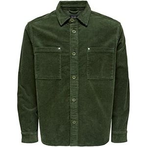 ONLY & SONS Men's ONSTRACK Life OVR 2PKTCORD LS Shirt NOOS Cordhemd, Olive Night, M, groen (olive night), M